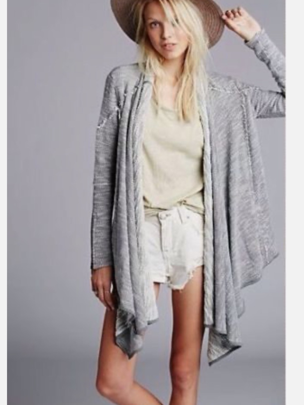 FREE PEOPLE IN THE LOOP ASYMMETRICAL OPEN CARDIGAN